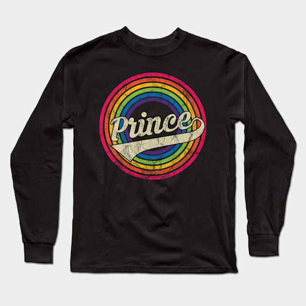 Prince - Retro Rainbow Faded-Style Long Sleeve T-Shirt by MaydenArt